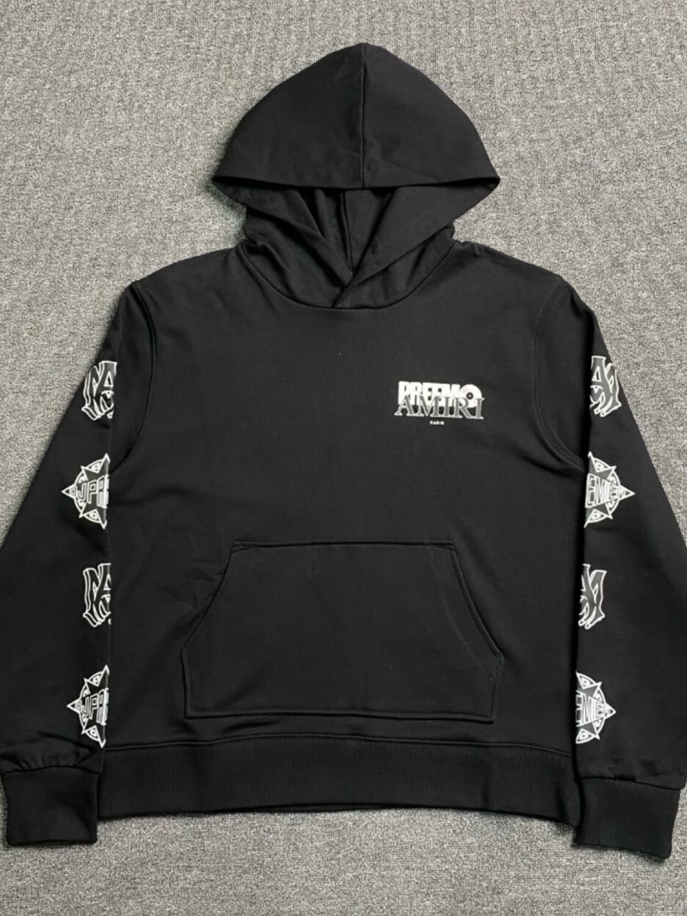 Preemo Amiri Paris Black Logo Hoodie size S NWT